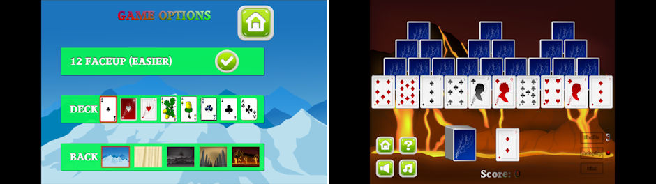 TriPeaks Solitaire card game